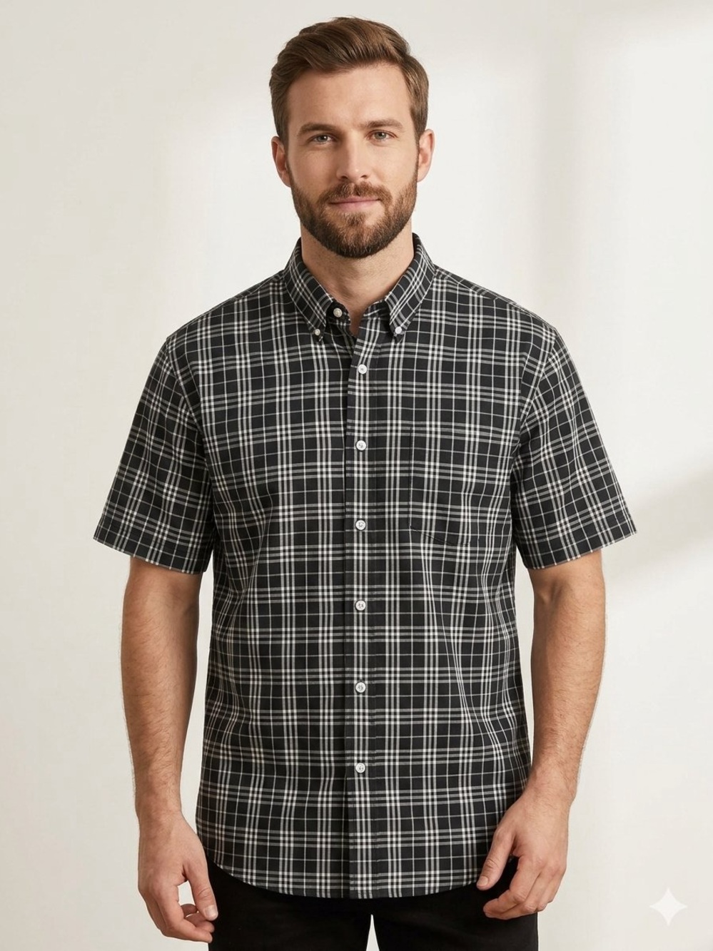 Burberry London Nova Check Short Sleeve Button Shirt - Size Large